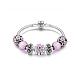 TINYSAND Thai Sterling Silver Enamel Sweet Pink Flower Bracelet TS-Set-054-23-1