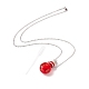 Glass Perfume Vial with Crown Pendant Necklace NJEW-H218-01B-3