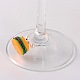 Handmade Polymer Clay Hamburger Wine Glass Charms AJEW-JO00013-01-2