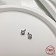 925 micro pavè di ciondoli in argento sterling placcato rodio con zirconi trasparenti STER-P054-11C-P-1