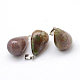 Teardrop Natural Indian Agate Pendants G-Q435-04-2