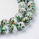 Hebras opacas de perlas de vidrio pintadas para hornear GLAA-L024-B-25-2
