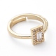 Adjustable Brass Micro Pave Cubic Zirconia Finger Rings RJEW-Z006-F-4