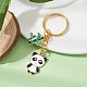 Porte-clés pendentif en émail en alliage de panda et de bambou KEYC-JKC00629-01-3