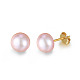 Natural Pearl Ear Studs for Women EJEW-P231-01G-1