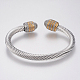 Bracelets manchettes bracelets jonc avec boule en 304 acier inoxydable BJEW-H570-02GP-2