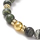 4 pièces 4 style jaspe zèbre vert naturel et bois et hématite synthétique ensemble de bracelets extensibles perlés ronds BJEW-JB08361-7
