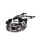 Adjustable Casual Unisex Zinc Alloy and Braided Leather Multi-strand Bracelets BJEW-BB15622-1
