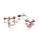 Accessoires de boucle d'oreille clips à vis en laiton plaqué avec pince spirale KK-P169-04RG-2