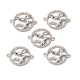 Brass Micro Pave Clear Cubic Zirconia Connector Charms KK-E068-VB293-4