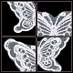蝶形ポリエステル レース刺繍縫製装飾アクセサリー  DIYの衣服  帽子  バッグ  ホワイト  41x64x1mm DIY-WH0401-39A-5