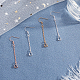SUPERFINDINGS 18 pair Golden Sliver Rose Earring Hooks Metal Earring Wire Hooks for DIY Earring Making 53x6x3mm KK-FH0001-13-RS-4