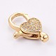 Brass Micro Pave Cubic Zirconia Lobster Claw Clasps ZIRC-E149-34G-2