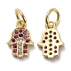 Brass Micro Pave Colorful Cubic Zirconia Charms KK-I658-19G-2