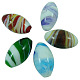 Mixed Color Handmade Lampwork Rice Beads X-DT265J-1