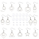 Dicosmetic 28 pz 14 stili 304 orecchino in acciaio inox filo bianco ganci orecchino cabochon impostazioni orecchini vassoi con cupole di vetro cabochon set per la creazione di gioielli DIY-DC0001-08-1