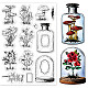 GLOBLELAND Flowers Leaves Bottle Clear Stamps for DIY Scrapbooking Spring Plants Jar Plant Silicone Clear Stamp Seals for Journals Decorative Cards Making Photo Album DIY-WH0167-57-0504-1