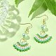 Éventail en perles de verre avec boucles d'oreilles pendantes en perles d'imitation EJEW-MZ00066-3