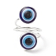 Двойное кольцо-манжета от сглаза из синей смолы RJEW-JR00535-1