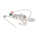 Caja de regalo de navidad y copo de nieve y amuletos de santa claus broche de seguridad de aleación JEWB-TA00001-5