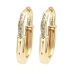 Brass with Cubic Zirconia Hoop Earrings EJEW-D078-30KCG-1