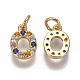 Brass Micro Pave Cubic Zirconia Charms ZIRC-L070-38O-G-2