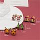 4 Pairs Snowman & Christmas Tree & Deer & Mushroom Printed Wood Stud Earrings EJEW-OY001-07-2