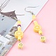 Polymer Clay Heishi Beads Dangle Earrings EJEW-JE04485-3