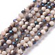 Electroplate Opaque Solid Color Glass Beads Strands EGLA-A034-P4mm-I04-2
