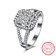 Trendy Rectangle 925 Sterling Silver Cubic Zirconia Finger Rings RJEW-BB16653-7-8