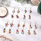 5 пара 5 стильных серег-подвесок из сплава и эмали с рождественской тематикой EJEW-JE06563-1