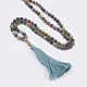 Natürliche indische Achat Buddha Anhänger Halsketten NJEW-JN02129-02-2