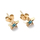 3 paires 3 étoiles de coquille synthétique de style avec des boucles d'oreilles pendantes en émail mauvais œil EJEW-B020-06G-2