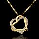 Valentine Ideal Gift Trendy Real 18K Gold Plated Eco-Friendly Tin Alloy Czech Rhinestone Heart To Heart Pendant Necklaces NJEW-BB13781-G02-2