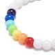 2 pièces 2 couleurs ensemble de bracelets extensibles en perles rondes en acrylique pour les enfants BJEW-JB08555-02-6