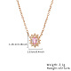 Halsketten mit Zirkonia-Blumenanhänger und Edelstahlketten WL0189-1-2