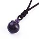 Natural Amethyst Pendant Necklaces NJEW-P241-A02-3