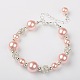 Glass Pearl Jewelry Sets: Earrings & Bracelets SJEW-JS00742-04-2