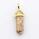 Natural Picture Jasper Bullet Pointed Pendants G-P053-G33F-2