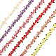 Globleland 6 hebras 6 colores flores adornos de encaje de poliéster apliques bordados cinta de coser cinta de envoltura con herramienta de costura para costura y decoración artesanal OCOR-GL0001-03-3