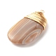 Natural Striped Agate Pendants PALLOY-JF01215-3