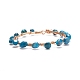 Bracelet tressé en perles d'apatite naturelle BJEW-JB07997-07-1