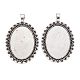 Тибетский стиль сплава сеттинги кабошон большой кулон TIBE-I025-02AS-2