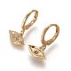 Brass Dangle Hoop Earrings EJEW-F199-02G-2