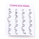 304 Stainless Steel Greek Alphabet Stud Earrings STAS-D007-07P-18-3