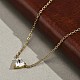 Ожерелья из нержавеющей стали 304 с треугольным кулоном из кубического циркония для женщин NJEW-Z064-02G-3