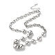 Gestellplattierte Messing-Halsketten mit abgestuften Perlen und Kettenarmbänder mit runden Kugelgliedern SJEW-H066-01P-2