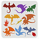 FINGERINSPIRE Dragons Stencil 30x30cm Plastic Dragon Drawing Painting Stencils Reusable Flying Dragons Stencils Dragons with Wings Stencil for Painting on Wood DIY-WH0172-643-1