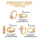 PandaHall Jewelry 3 Pairs 3 Style Round & Lightning Bolt & Square Cubic Zirconia Huggie Hoop Earrings EJEW-PJ0001-03-2