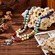 Ожерелье-подвеска из натурального смешанного камня «Древо жизни» с круглыми цепочками из бисера NJEW-AB00015-02-5